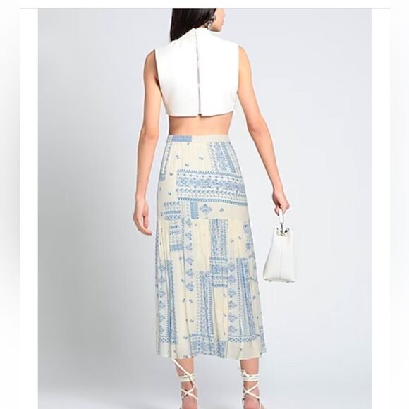 ba&sh Full Londe midi Skirt in blue New - Picture 6 of 14